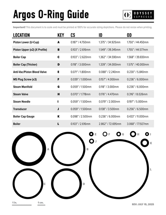 Argos Complete Overhaul O-Ring Kit